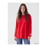 LC Waikiki ALITA CITY Farkıyla LCW Modest Kırmızı Penye Düz Loose & Bol Kadın Sweatshirt Tunik