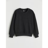 Lc Waıkıkı Antrasit Bisiklet Yaka Uzun Kollu Kız Çocuk Sweatshirt