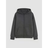 Lc Waıkıkı Antrasit Kapüşonlu Kız Çocuk Soft Touch Fermuarlı Sweatshirt