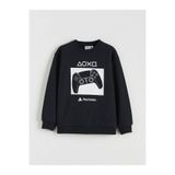 LC Waikiki Antrasit Playstation Baskılı Erkek Çocuk Kalın Sweatshirt
