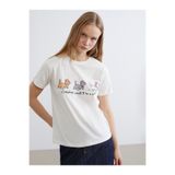 LC Waikiki Aristocats Baskılı %100 Pamuklu Kadın Tişört