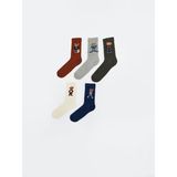 LC Waikiki Ayı Teddy Baskılı Erkek Soket Çorap 5'li (W5) - 42 - Mix