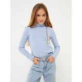 LC Waikiki Balıkçı Yaka Uzun Kollu Kız Çocuk Tişört - 9 - 10 Yaş - Mavi