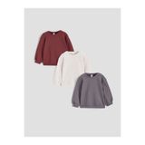 LC Waikiki Basic Uzun Kollu Erkek Bebek Sweatshirt 3'lü