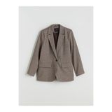 LC Waikiki Bej Ekose Kadın Blazer Ceket