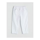 LC Waikiki Beyaz Baggy Fit Erkek Çocuk Gabardin Pantolon