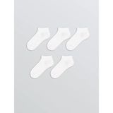 LC Waikiki Beyaz Basic Kız Çocuk Patik Çorap 5 Li (S6) - 33 - 35