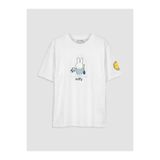 LC Waikiki Beyaz Bisiklet Yaka Miffy Baskılı Kız Çocuk Tişört