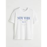 LC Waikiki Beyaz New York Baskılı Oversize Kadın Tişört