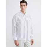 LC Waikiki Beyaz Regular Fit Çizgili Erkek Gömlek