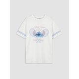 LC Waikiki Beyaz Stitch Baskılı Kız Çocuk Tişört