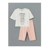 LC Waikiki Bisiklet Yaka Baskılı Kız Çocuk Pijama Takımı