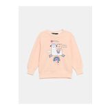 LC Waikiki Bisiklet Yaka Baskılı Kız Çocuk Sweatshirt