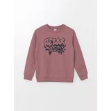 LC Waikiki Bisiklet Yaka Baskili Uzun Kollu Erkek Cocuk Sweatshirt - W42964Z4 - Pembe - 12 - 13 Yaş