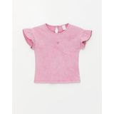 LC Waikiki Bisiklet Yaka Nakışlı Kız Bebek Tişört - 9 - 12 Ay - Pembe