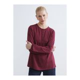 LC Waikiki Bordo Bisiklet Yaka Nakışlı Bluz