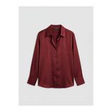 LC Waikiki Bordo Saten Kadın Gömlek
