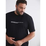 LC Waikiki Büyük Beden Erkek Tişört Siyah Kısa Kollu Bisiklet Yaka Penye Günlük Stil - 3XL