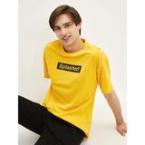 LC Waikiki Casual Oversize Bisiklet Yaka Kısa Kollu Baskılı Penye Erkek Tişört - Sarı