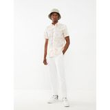 LC Waikiki Casual Slim Fit Kısa Kollu Desenli Poplin Erkek Gömlek - Bej