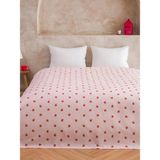LC Waikiki Çilek Nakışlı Pamuklu Çift Kişilik Pike (S6) - Pembe