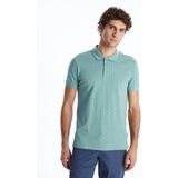 LC Waikiki Classic Polo Yaka Kısa Kollu Desenli Pike Erkek Tişört - Yeşil