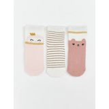 LC Waikiki Desenli Kız Bebek Havlu Soket Çorap 3'lü (W5) - 8 - Pink