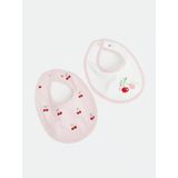 LC Waikiki Desenli Kız Bebek Mama Önlüğü 2 Li (S6) - Ekru - Standart