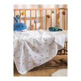 LC Waikiki Ekru Baskılı Erkek Bebek Müslin Battaniye 90x100 Cm (S6)