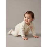 LC Waikiki Ekru Çiçek Nakışlı Kız Bebek Triko Hırka (S6) - Krem - 9 - 12 Ay