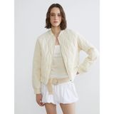 LC Waikiki Ekru Kolej Yaka Kapitone Oversize Kadın Ceket - XL