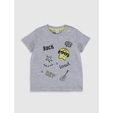 LC Waikiki Erkek Bebek Kısa Kol Bisiklet Yaka T-Shirt - 9 - 12 Ay - Gri Melanj