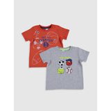 LC Waikiki Erkek Çocuk T-Shirt 2'li - 12 - 18 Ay - Koyu Turuncu