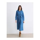 LC Waikiki ESVAB • Modern & Seçkin Gömlek Roba Yaka Beli Kuşaklı Jean Elbise