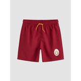 LC Waikiki Galatasaray Baskılı Erkek Çocuk Deniz Şortu (S6) - Kırmızı - Dropsuz - 12 - 13 Yaş