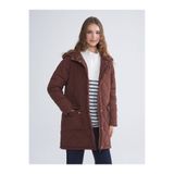 LC Waikiki Gencc Kalitesiyle LCW Modest Kahverengi Kapitone Oversize Kadın Şişme Mont