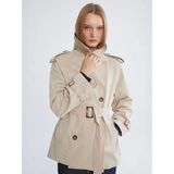 LC Waikiki Gömlek Yaka Oversize Kadın Trençkot (S6) - Bej - XL