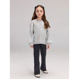 LC Waikiki Gri Kalp Nakışlı Kız Çocuk Triko Kazak - Gri Melanj - 4 - 5 Yaş