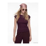 LC Waikiki GÜLİS GİYİM'DEN Bordo Bisiklet Yaka Fırfırlı Dokulu Bluz