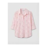 LC Waikiki GÜLİS GİYİM'DEN Pembe Ajurlu Oversize Kadın Gömlek