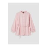 LC Waikiki GÜLİS GİYİM'DEN Pembe Çizgili Oversize Kadın Gömlek Tunik