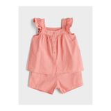 LC Waikiki GÜLİS GİYİM'DEN Pembe Kare Yaka Basic Kız Bebek Bluz ve Şort 2'li