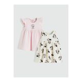 LC Waikiki GÜLİS GİYİM'DEN Pembe Minnie Mouse Baskılı Kız Bebek Elbise 2'li
