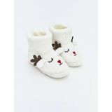 LC Waikiki Hayvan Figürlü Pelüş Kız Bebek Panduf (W5) - Ekru