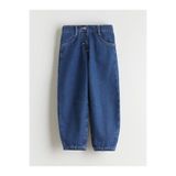LC Waikiki Indigo Barrel Fit Kız Çocuk Jean Pantolon