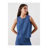 LC Waikiki İndigo Bisiklet Yaka Jean Bluz