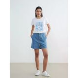 Lc Waıkıkı İndigo Loose Fit Kadın Jean Şort