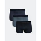 LC WAIKIKI Indigo Rahat Kalıp Pamuklu Esnek Erkek Boxer 3'lü