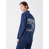 LC Waikiki Jeans Regular Fit Uzun Kollu Erkek Jean Gömlek - Dark - 2XL