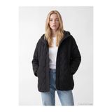 LC Waikiki Kadın Mont Kapitone Kapüşonlu Oversize Fermuarlı Çıtçıtlı Cepli Uzun Kollu Kışlık Şişme W63609E8